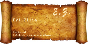 Erl Zilia névjegykártya